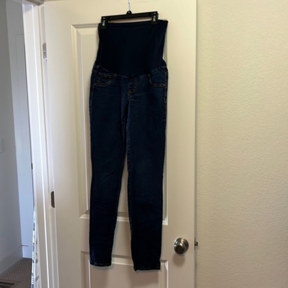 Indigo Blue Maternity blue jeans, size small long.
